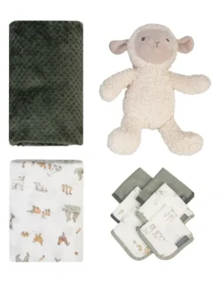 The Little Linen Company Little Linen Farmyard Lamb Boxed Gift Set