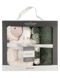The Little Linen Company Little Linen Farmyard Lamb Boxed Gift Set