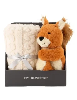 The Little Linen Company Plush Toy & Blanket in Bushland Squirrel