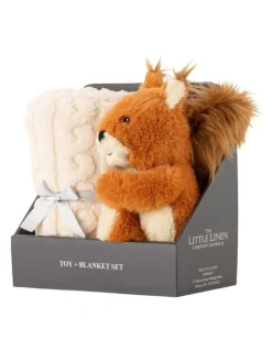 The Little Linen Company Plush Toy & Blanket in Bushland Squirrel