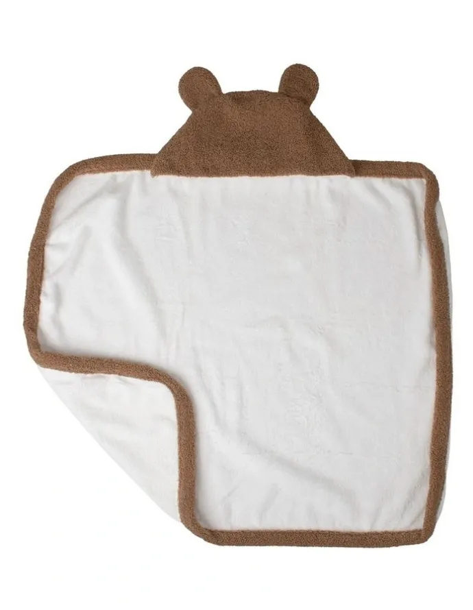The Little Linen Company Plush Hooded Towel in Bushland Bear