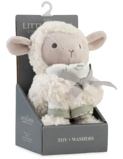 The Little Linen Company Plush Toy & Washers Farmyard Lamb
