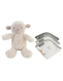 The Little Linen Company Plush Toy & Washers Farmyard Lamb