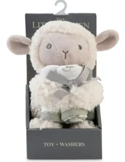 The Little Linen Company Plush Toy & Washers Farmyard Lamb