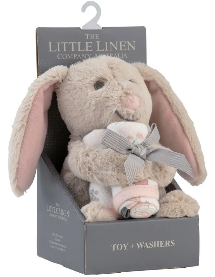 The Little Linen Company Plush Toy & Washers Harvest Bunny