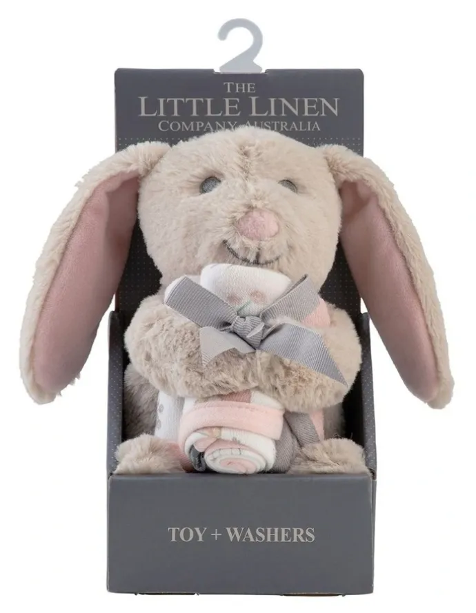 The Little Linen Company Plush Toy & Washers Harvest Bunny