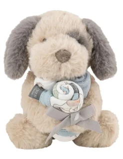 The Little Linen Company Plush Toy & Washers Barklife Dog in Blue