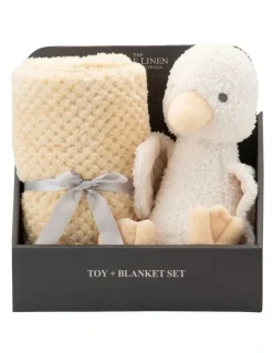 The Little Linen Company Plush Toy & Blanket in Fuzzy Duck