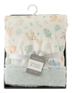 The Little Linen Company Savanna Giraffe Snuggle Blanket in Multi