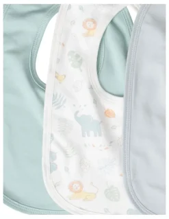 The Little Linen Company Savanna Giraffe Jersey Bib 5 Pack in Multi