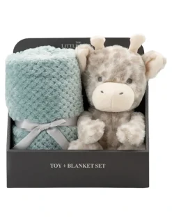 The Little Linen Company Savannah Giraffe Plush Toy & Blanket