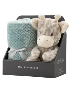 The Little Linen Company Savannah Giraffe Plush Toy & Blanket
