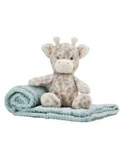 The Little Linen Company Savannah Giraffe Plush Toy & Blanket
