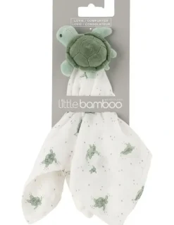 The Little Linen Company Terry The Turtle Lovie Comforter in Green
