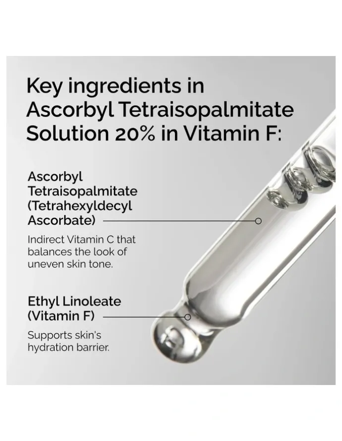 The Ordinary Ascorbyl Tetraisopalmitate Solution 20% in Vitamin F Serum for Hydration and Brightening 30ml