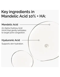 The Ordinary Mandelic Acid 10% HA Gentle Facial Exfoliating Serum for Uneven Skin Tone and Dullness 30ml
