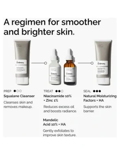 The Ordinary Mandelic Acid 10% HA Gentle Facial Exfoliating Serum for Uneven Skin Tone and Dullness 30ml