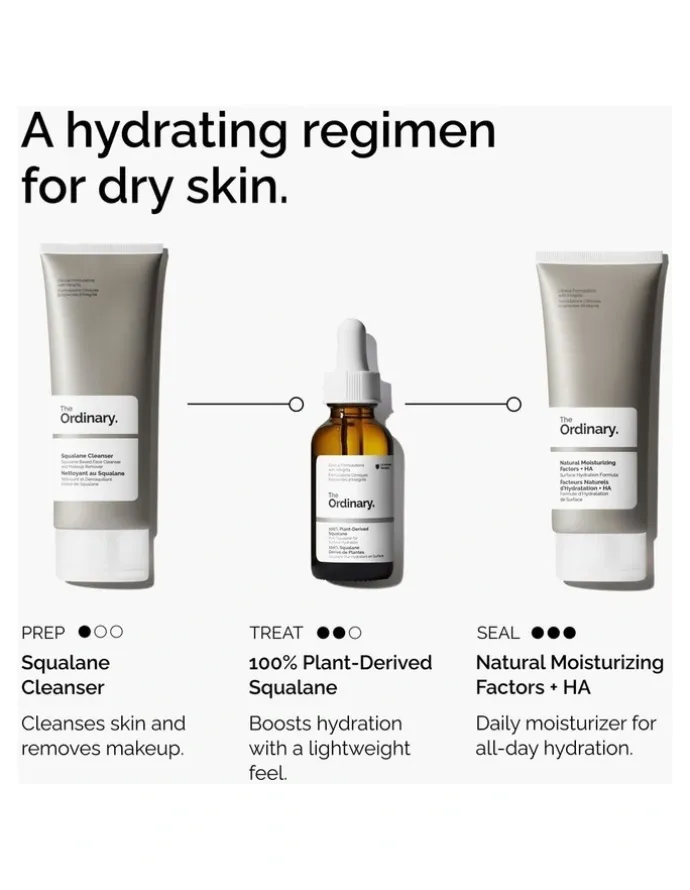 The Ordinary 100% Plant-Derived Squalane for Skin and Hair Hydration 30ml