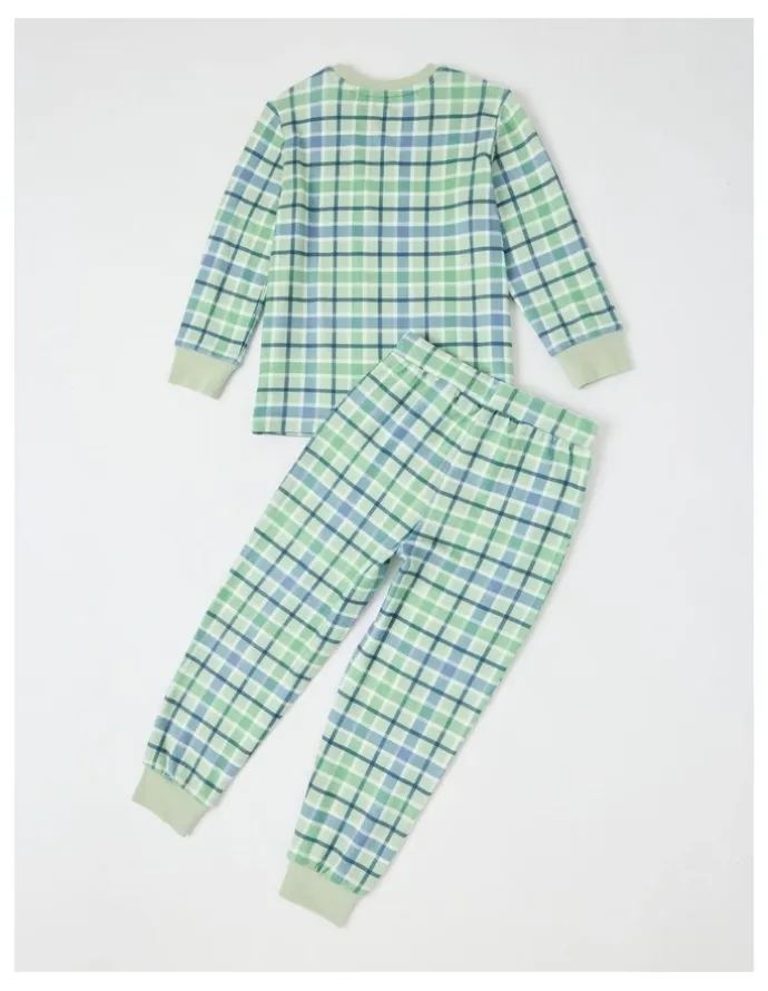 The Pyjama Foundation x Myer PJ Foundation Cosy Knit Check Pyjama in Green