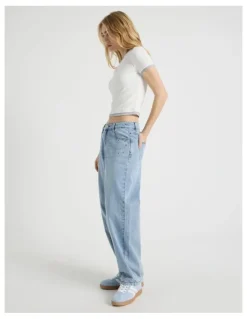 There After Baggy Barrel Leg with Studs in Light Blue