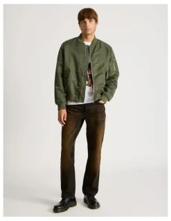 There After Coloured Wash Straight Leg Jeans in Brown