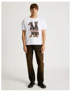 There After Coloured Wash Straight Leg Jeans in Brown