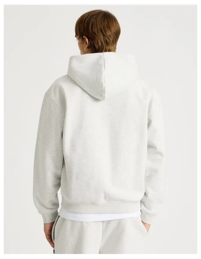 There After Core Logo Hooded Full Zip Sweater in Grey