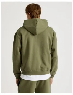 There After Core Logo Hooded Full Zip Sweat Olive