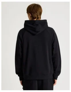 There After Core Terry Hooded Pullover Sweater in Black