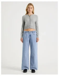 There After Low Rise Baggy Jeans in Light Blue