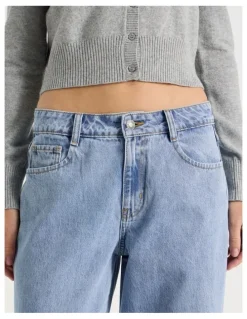 There After Low Rise Baggy Jeans in Light Blue