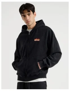 There After Oversized Terry Hooded Sweat in Black