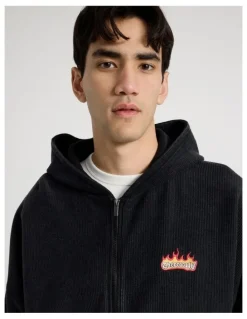 There After Oversized Terry Hooded Sweat in Black