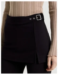 There After Skirt Overlay Pants in Jet Black