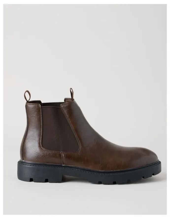 There After Theo Chunky Chelsea Boot in Brown