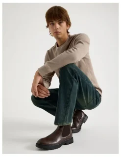 There After Theo Chunky Chelsea Boot in Brown