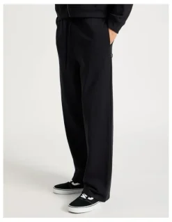 There After Wide Leg Terry Track Pants in Black