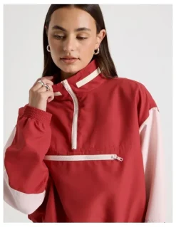 There After Windbreaker Pull Over in American Beauty and Potpourri Pink