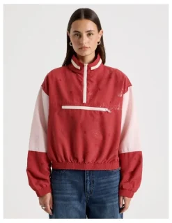 There After Windbreaker Pull Over in American Beauty and Potpourri Pink