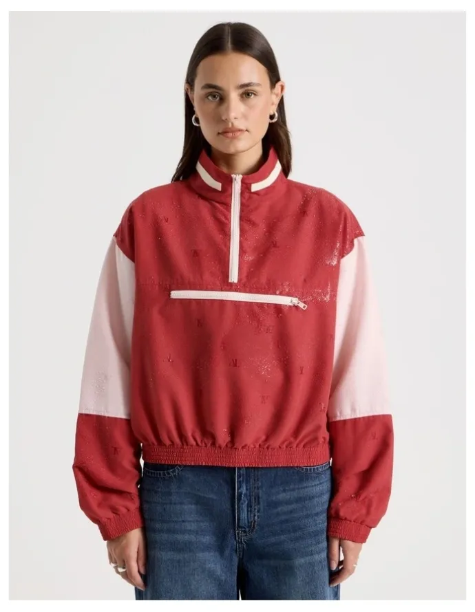There After Windbreaker Pull Over in American Beauty and Potpourri Pink
