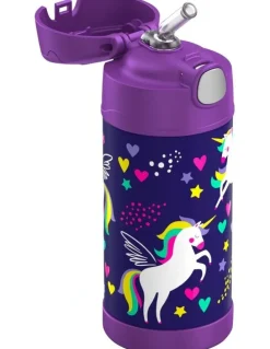 Thermos Vacuum Insulated Unicorn Drink Bottle 355ml in Purple