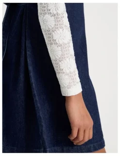 Tilii Aline Denim Dress and Lace Top in Denim
