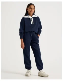 Tilii Baggy Trackpants with Embroidery in Navy