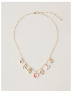 Tilii Charm Necklace in Gold