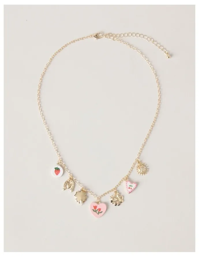 Tilii Charm Necklace in Gold