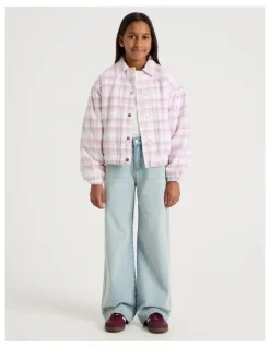 Tilii Check Bomber Jacket in Pink