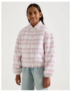 Tilii Check Bomber Jacket in Pink