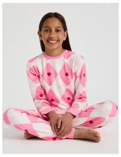 Tilii Cosy Knit Argile Pyjamas in Lipstick