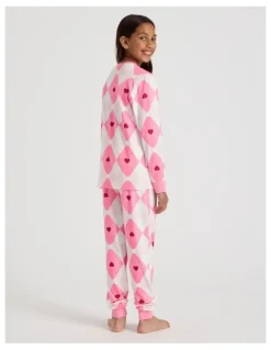 Tilii Cosy Knit Argile Pyjamas in Lipstick