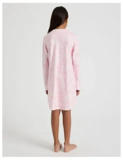 Tilii Cosy Knit Bows Nightie in Pale Pink